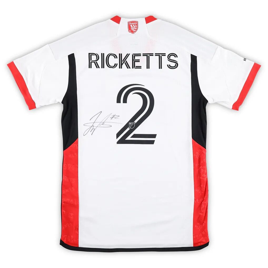 Jamar Ricketts San Jose Earthquakes Autographed Fashion7 Authentic Match-Used #2 White Jersey from the 2025 MLS Season - Size M