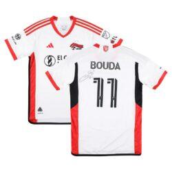 Ousseni Bouda San Jose Earthquakes Autographed Fashion7 Authentic Match-Used #11 White Jersey from the 2025 MLS Season - - Front View