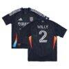 Willy Kumado San Diego FC Autographed Fashion7 Authentic Match-Used #2 Navy Jersey from the 2025 MLS Season - - Front View