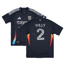 Willy Kumado San Diego FC Autographed Fashion7 Authentic Match-Used #2 Navy Jersey from the 2025 MLS Season - - Front View