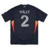 Willy Kumado San Diego FC Autographed Fashion7 Authentic Match-Used #2 Navy Jersey from the 2025 MLS Season - - Side View