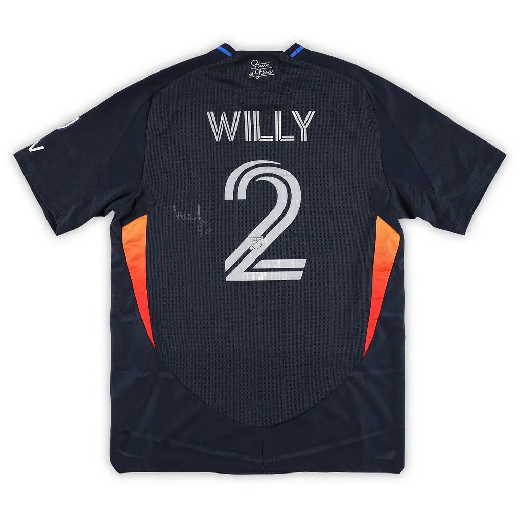 Willy Kumado San Diego FC Autographed Fashion7 Authentic Match-Used #2 Navy Jersey from the 2025 MLS Season - Size M