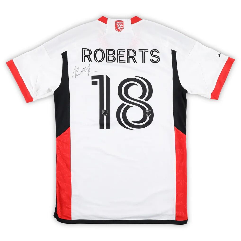Reid Roberts San Jose Earthquakes Autographed Fashion7 Authentic Match-Used #18 White Jersey from the 2025 MLS Season - Size M