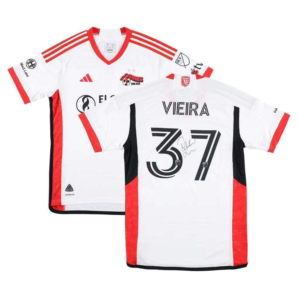 Ronaldo Vieira San Jose Earthquakes Autographed Fashion7 Authentic Match-Used #37 White Jersey from the 2025 MLS Season - Size M