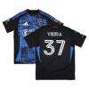 Ronaldo Vieira San Jose Earthquakes Autographed Fashion7 Authentic Match-Used #37 Black Jersey from the 2025 MLS Season - - Front View