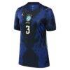 Gabriel Magalhães Brazil National Team Jordan Brand Women's 2026 Away Stadium Replica Jersey - Blue - Side View