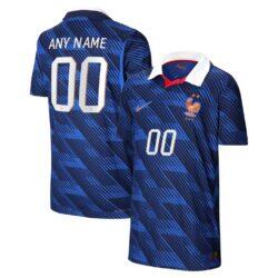 France National Team Nike Youth 2026 Home Match Authentic Custom Jersey - Blue - Front View