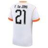 Frenkie de Jong Netherlands National Team Nike 2026 Away Stadium Replica Jersey - White - Detail View