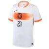 Frenkie de Jong Netherlands National Team Nike 2026 Away Stadium Replica Jersey - White - Side View