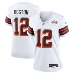 Denzel Boston Cleveland Browns Nike Women's Alternate Game Jersey - White - Front View