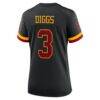 Stefon Diggs Washington Commanders Nike Women's Alternate Hail Raiser Game Jersey - Black - Detail View