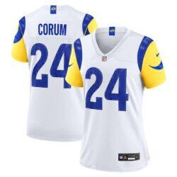 Blake Corum Los Angeles Rams Nike Women's Game Jersey - White - Front View