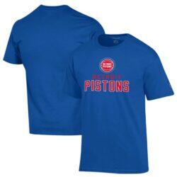 Detroit Pistons Champion Jersey Cotton T-Shirt - - Front View