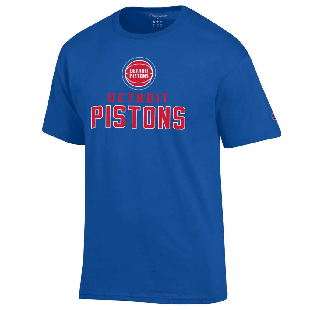 Detroit Pistons Champion Jersey Cotton T-Shirt - Royal