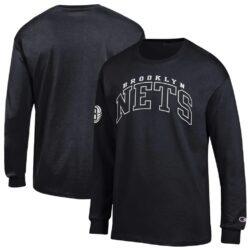Brooklyn Nets Champion Jersey Long Sleeve T-Shirt - Black - Front View