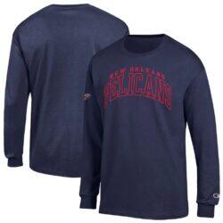New Orleans Pelicans Champion Jersey Long Sleeve T-Shirt - Navy - Front View