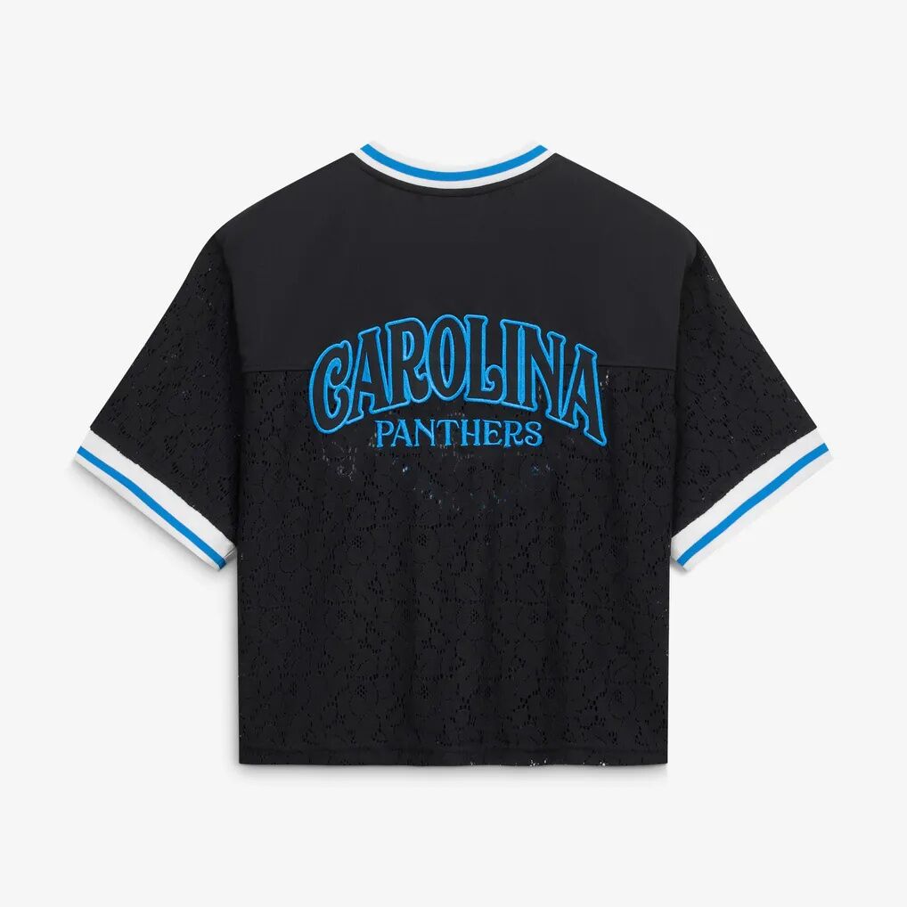 Carolina Panthers The Wild Collective Women's Lace Fashion Jersey T-Shirt