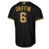 Konnor Griffin Pittsburgh Pirates Nike Youth Alternate Replica Jersey - Black - Detail View