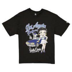 Los Angeles Dodgers New Era x Bella Doña Women's Betty Boop Car T-Shirt - Black - Front View