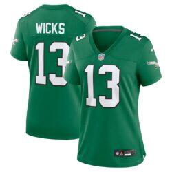 Dontayvion Wicks Philadelphia Eagles Nike Women's Alternate Game Jersey - Kelly Green - Front View