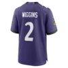 Nate Wiggins Baltimore Ravens Nike Team Game Jersey - Purple - Detail View