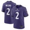 Nate Wiggins Baltimore Ravens Nike Team Game Jersey - Purple - Front View