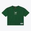 Philadelphia Eagles Mitchell & Ness Women's Core Essentials Micro Logo Boxy Crop T-Shirt - Green - Front View