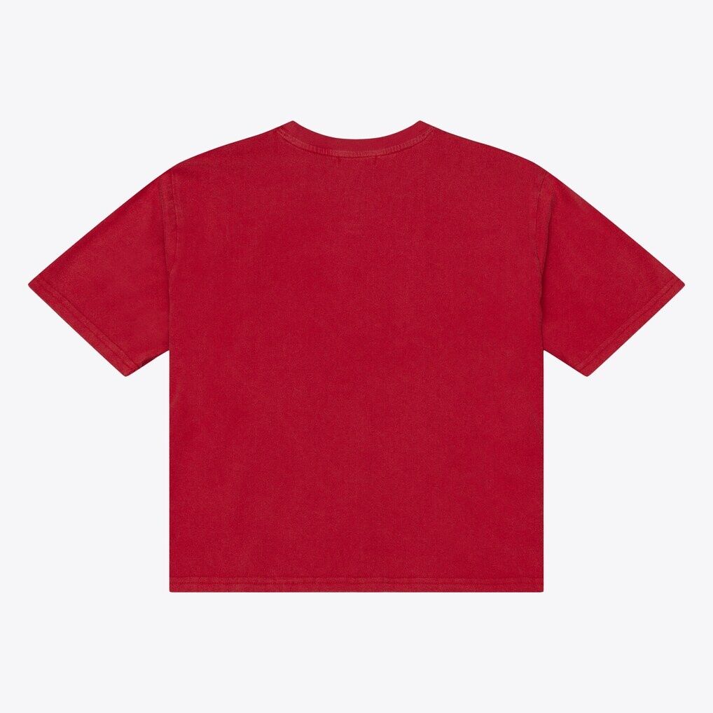 Tampa Bay Buccaneers Mitchell & Ness Women's Core Essentials Micro Logo Boxy Crop T-Shirt - Scarlet