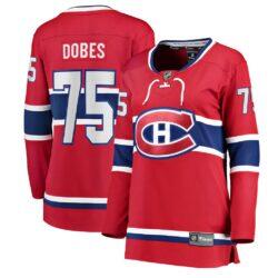 Jakub Dobes Montreal Canadiens Fashion7 Women's Home Breakaway Jersey - Red - Front View