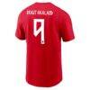 Erling Haaland Norway National Team Nike Youth Name & Number T-Shirt - Red - Detail View