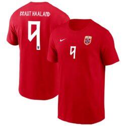 Erling Haaland Norway National Team Nike Youth Name & Number T-Shirt - Red - Front View