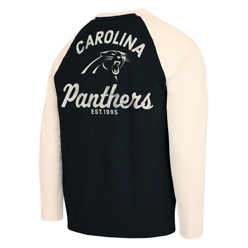 Carolina Panthers Darius Rucker Collection by Fashion7 Henley Long Sleeve T-Shirt - Black/Cream