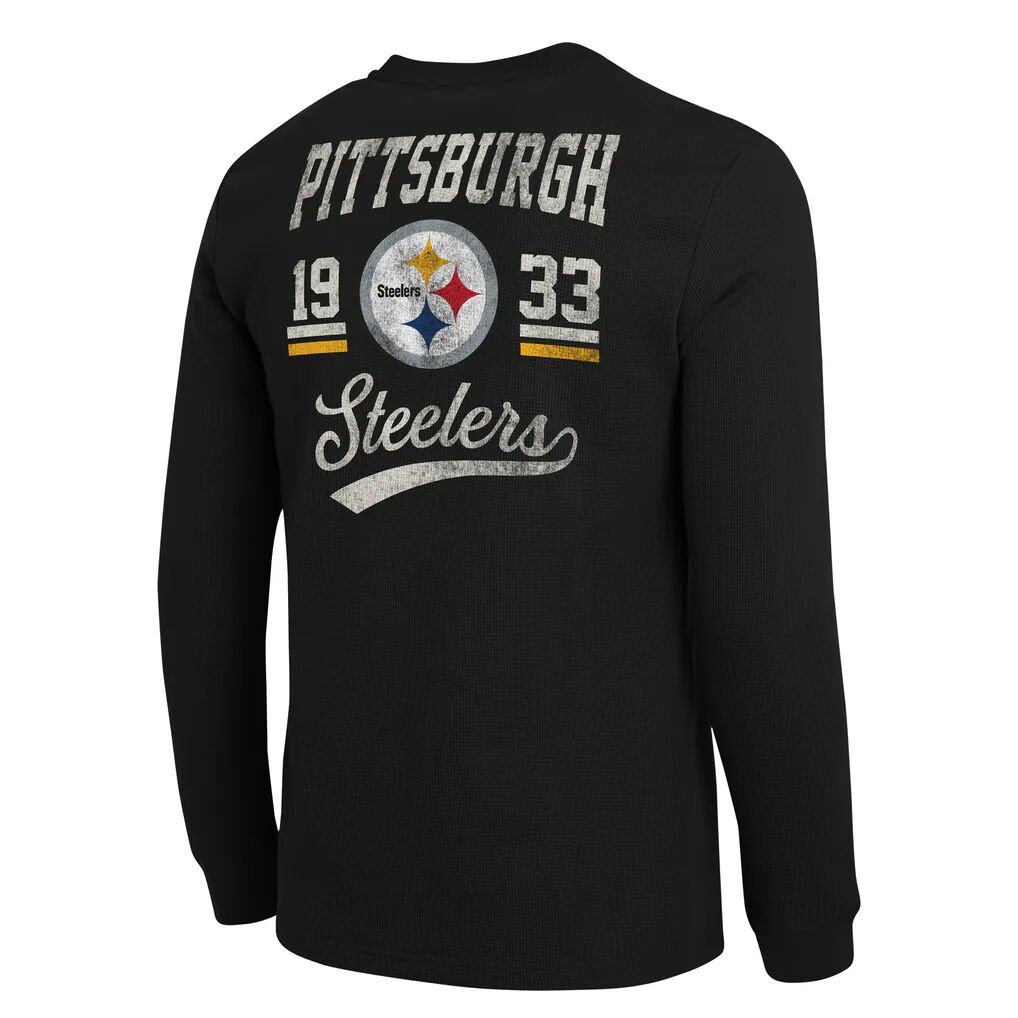 Pittsburgh Steelers Darius Rucker Collection by Fashion7 Waffle-Knit Henley Long Sleeve T-Shirt