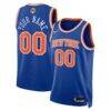 New York Knicks Nike Unisex 2026 NBA Finals Patch Swingman Custom Jersey - Blue - Front View