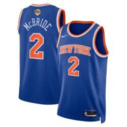 Miles McBride New York Knicks Nike Unisex 2026 NBA Finals Patch Swingman Jersey - Blue - Front View