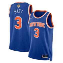 Josh Hart New York Knicks Nike Unisex 2026 NBA Finals Patch Swingman Jersey - Blue - Front View