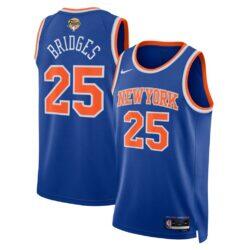 Mikal Bridges New York Knicks Nike Unisex 2026 NBA Finals Patch Swingman Jersey - Blue - Front View
