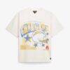 Los Angeles Chargers The Wild Collective Unisex Oversized Graphic Streetwear T-Shirt - Cream - Front View