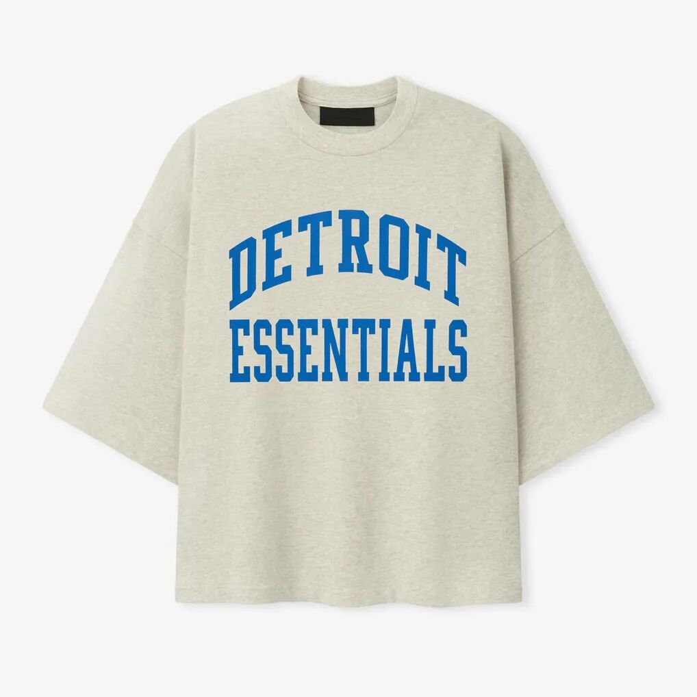 Detroit Lions Fear of God x NFL Unisex Merch T-Shirt - Oatmeal
