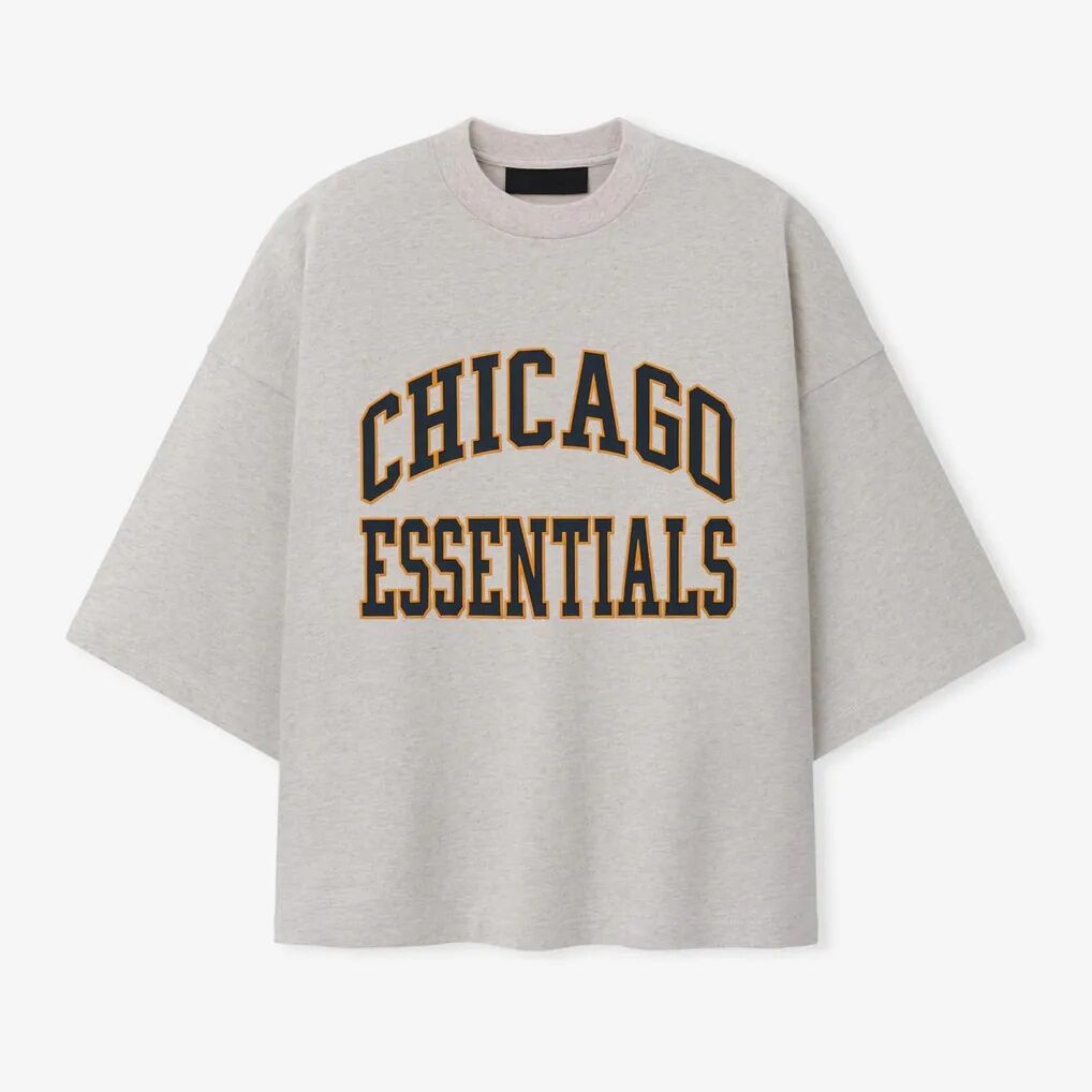 Chicago Bears Fear of God x NFL Unisex Merch T-Shirt - Oatmeal