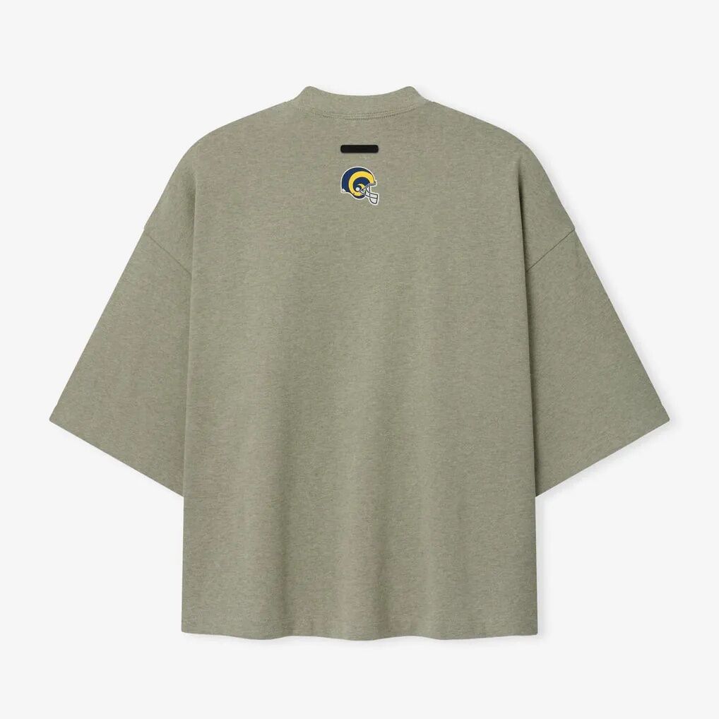 Los Angeles Rams Fear of God x NFL Unisex Merch T-Shirt - Heather Gray