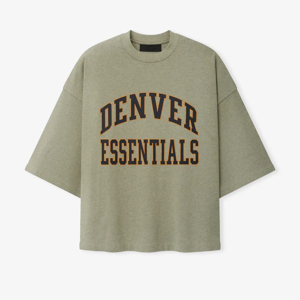 Denver Broncos Fear of God x NFL Unisex Merch T-Shirt - Heather Gray