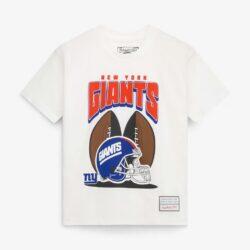 New York Giants Mitchell & Ness Youth Mascot Mania T-Shirt - White - Front View