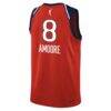 Georgia Amoore Washington Mystics Nike Youth Victory Player Jersey - Red - Detail View