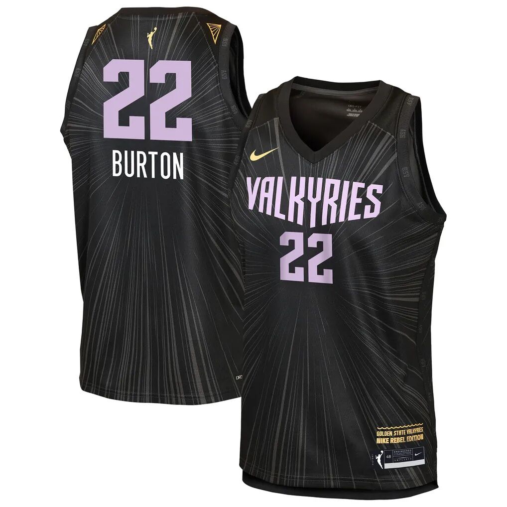 Veronica Burton Golden State Valkyries Nike Youth Victory Jersey - Rebel Edition - Anthracite