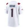 A.J. Brown New England Patriots Nike Game Jersey - White - Detail View