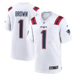 A.J. Brown New England Patriots Nike Game Jersey - White - Front View
