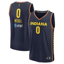 Kelsey Mitchell Indiana Fever Fashion7 Men's Fast Break Replica Jersey - Navy - Front View