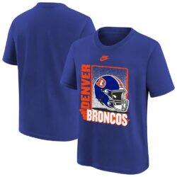 Denver Broncos Nike Youth Vintage Helmet T-Shirt - - Front View