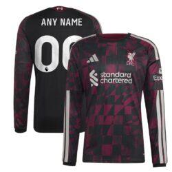 Liverpool adidas 2026/27 Third Replica Custom Long Sleeve Jersey - Black - Front View